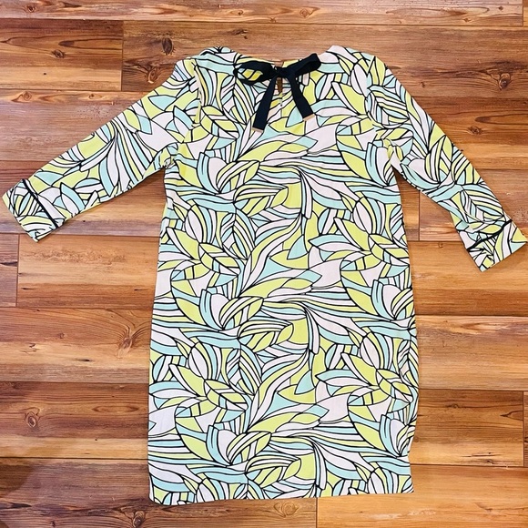 Women’s crown & ivy 3/4 Sleeve Soft Stretchy Dress Blue White Green Size M - Picture 2 of 5